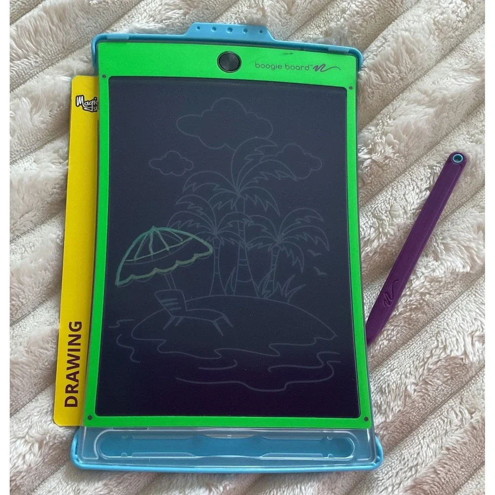 Boogie Board Magic Sketch LCD Writing Tablet Green Blue with Stylus and Cards